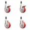 Service Caster 5 Inch 316SS Red Poly Swivel 1-1/8 Inch Expanding Stem Caster Lock Brake, 2PK SS316TTLEX20S514-PPUB-RED-2-S-2-118 - alternate 1